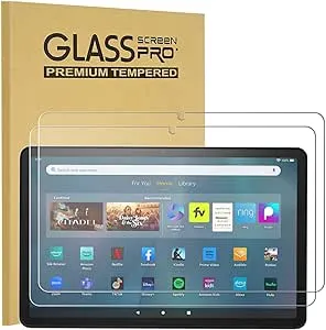 2 Pack Amazon Fire Max 11 Tempered Glass Screen Protector 9H Film Case Friendly