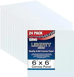 US Art Supply 6 X 6 inch Professional Artist Quality Acid Free Canvas Panel Boards 24-Pack (1 Full Case of 24 Single Canvas Panel Boards)