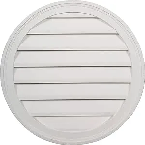 Ekena Millwork 24"W x 24"H x 1"P, Round Gable Vent Louver, Non-Functional