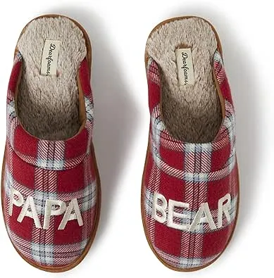 Dearfoams Men's Christmas Gifts for Dad Father Grandpa Matching Family Pajama Papa Bear Slipper