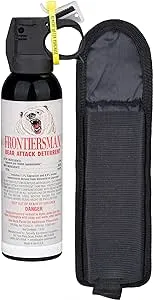 SABRE Frontiersman 7.9 fl oz. Bear Spray, Maximum Strength 2.0% Major Capsaicinoids, Powerful 30 ft. Range Bear Deterrent, Outdoor Camping & Hiking Protection