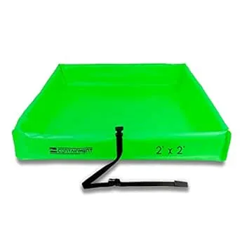 2nd Containment Folding Duck Pond - Portable Spill Containment Berm - 18 oz PVC - Lime Green