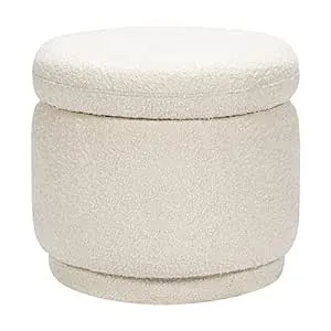 Babyletto Enoki Storage Ottoman in Ivory Boucle, Greenguard Gold and CertiPUR-US Certified