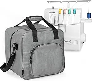 Crutello Sewing Machine Case - Universal Sewing Machine Carrying Bag with Storage Pockets Compatible with Serger,Brother Sewing Machines, Measuring 13.75" x 12" x 13.5" Sewing Machine Case