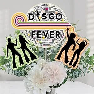 Big Dot of Happiness 70's Disco - 1970s Disco Fever Party Centerpiece Sticks - Table Toppers - Set of 15