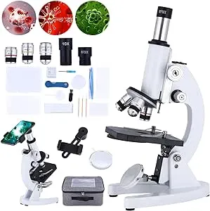 Microscope for Adults Kids 40-2000X Magnification Compound Microscope with Microscope Slides Fill Light,Suitable for Children Students Home School Laboratory Microscope kit