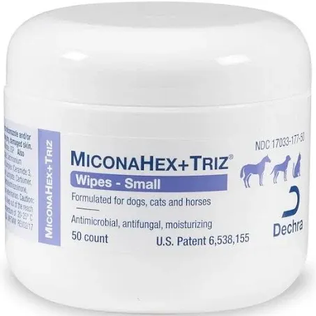 Dechra MiconaHex Plus TRIZ Wipes 50 Count Jar