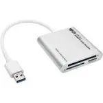 Tripp Lite USB 3.0 SuperSpeed Multi-Drive Memory Card Reader-Writer, Aluminum Ca