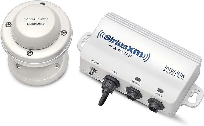 Simrad WM-4 SiriusXM Marine Satellite Weather/Audio Receiver with Shakespeare SRA-50 Antenna