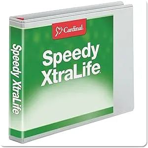 Cardinal XtraLife Heavy Duty 1" 3-Ring Non-View Binders, D-Ring, White (56200)