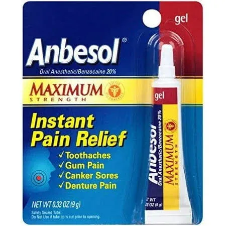 Anbesol Maximum Strength Oral Anesthetic Gel 0.33 Ounce(Pack of 3)