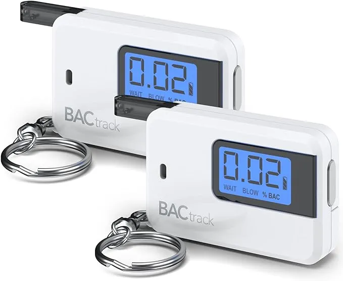 BACtrack Go Keychain Breathalyzer - White (2 Pack) | Ultra-Portable Pocket Keyring Alcohol Tester for Personal Use