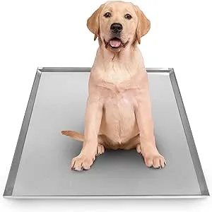 Red Hound Auto Metal Replacement Tray for Dog Crate 41 x 27.375 Inches Flat-A-Way Heavy Duty Stainless Steel Kennel Cage Pan Leakproof Liner Chew Proof Compatible with Midwest iCrate, New World More