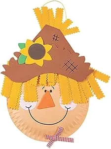 Paper Plate Scarecrow Craft Kit - Makes 12 - Fall Crafts for Kids and Fun Home Activities