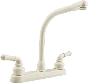 Dura Faucet DF-PK210C-BQ Hi-Rise RV Kitchen Sink Faucet with Classical Levers (Bisque Parchment)