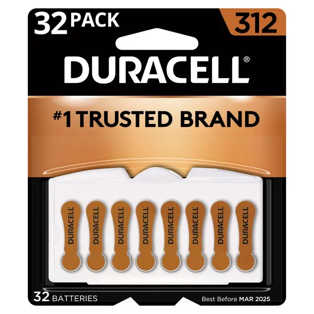 Duracell Hearing Aid Batteries Size 312, 60 Count (Pack of 1) batteries