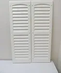 Louvered Shed Shutter or Playhouse Shutter White 6" x 21" Sold by The Pair