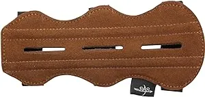 SAS 7.5" Leather Suede Arm Guard One Size Archery Bow Range with 3-Strap Buckles