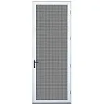 36 in. x 96 in. White Surface Mount Left-Hand Ultimate Security Screen Door with Meshtec Screen