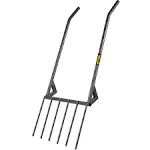 VEVOR Broad Fork Tool, 6 Tines 20 in Wide Hand Tiller Broadfork, U-Shape Garden Tool with Fiberglass Handle for Gardening and Cultivating, Aerate Clay Soil for Farm