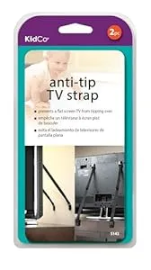 KidCo Anti-tip TV Straps 2 Pack, 2 Pack Adjustable TV Safety Straps, No-Drill Anti-Tip Furniture Anchors for Baby Proofing, Flat Screens Fix to Wall,Cabinet,Stand Or Desk