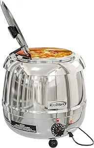 KoolMore Commercial Soup Kettle Warmer with Hinged Lid and Removable Stainless-Steel Pot Insert for Buffet, Restaurant, Party, Event, and Catering, Large 2.5 Gallon, Electric [Silver] (SK-SS-3G)