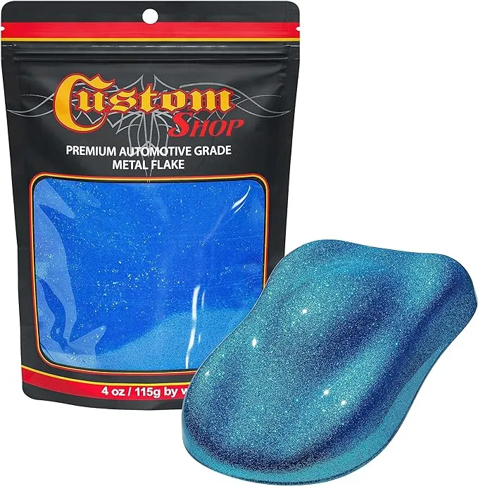 Custom Shop - Deep Marine Blue - 4-Ounces of Large Metal Flake .025 inch 625 Micron Size - Premium Automotive Grade Flake, UV, Fade & Solvent