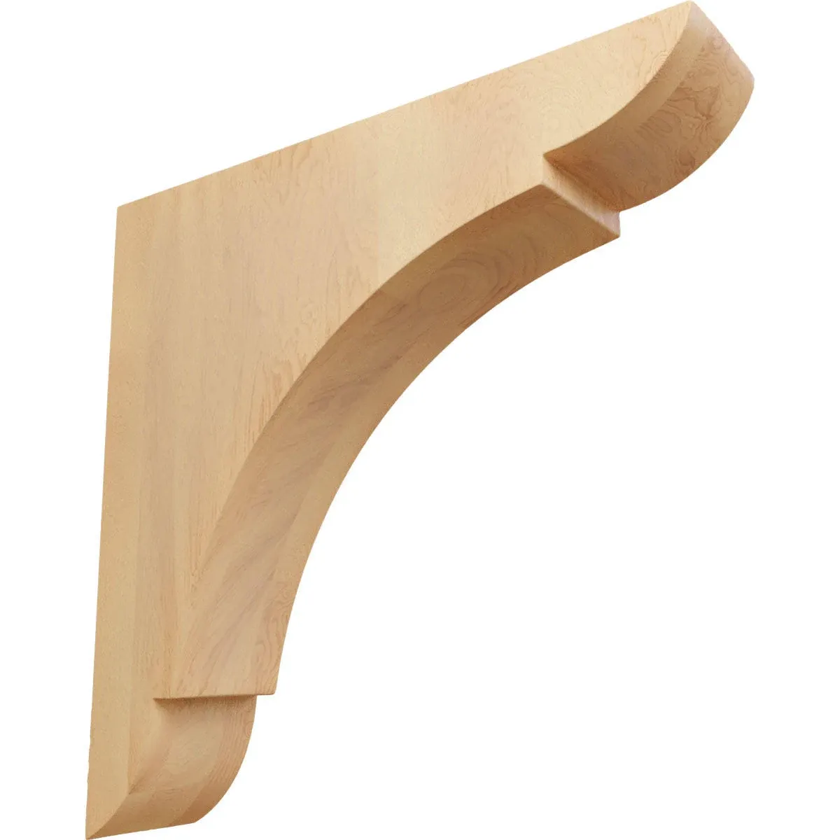 Ekena Millwork BKTW01X08X08OLRO 1 3/4"W x 8"D x 8"H Medium Olympic Wood Bracket, Red Oak