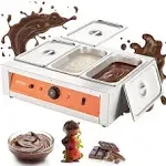 VEVOR Chocolate Tempering Machine, 26.5 Lbs 3 Tanks Chocolate Melting Pot TEMP Control 86~185℉, 1500W Stainless Steel Electric Commercial Food Warmer For Chocolate/Milk/Cream Melting and Heating