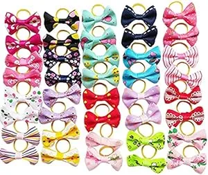 40pcs/20pairs New Dog Hair Bows with Rubber Band Pet Grooming Accessories