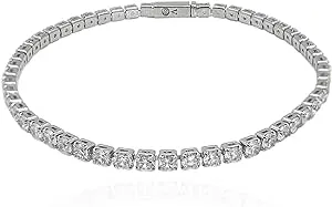 Vince Camuto Silver-Tone CZ Tennis Bracelet