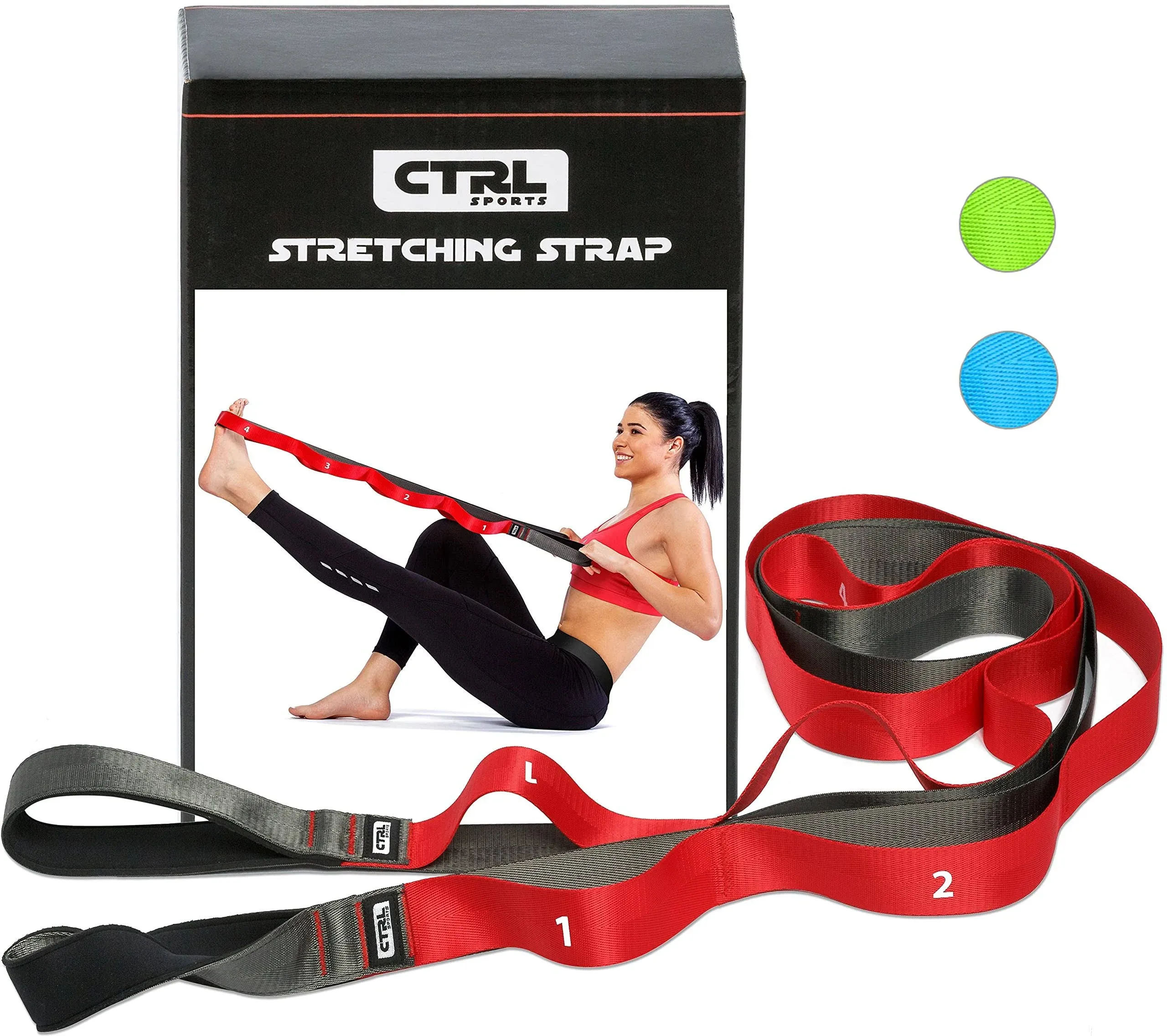 Stretching Strap with Loops - Non Elastic Stretch Band for Physical Therapy, ...