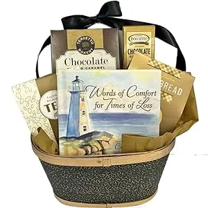 Gifts Fulfilled Sympathy Gift Baskets for Loss of Loved One Featuring Words of Comfort Christian Sympathy Gift Book and Gourmet Food Send