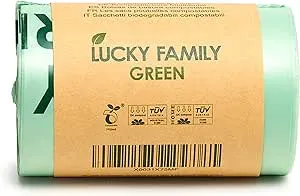 Lucky Family Green Compost Bags for Kitchen Countertop Bin 1.3 Up to 1.6 Gallon ...