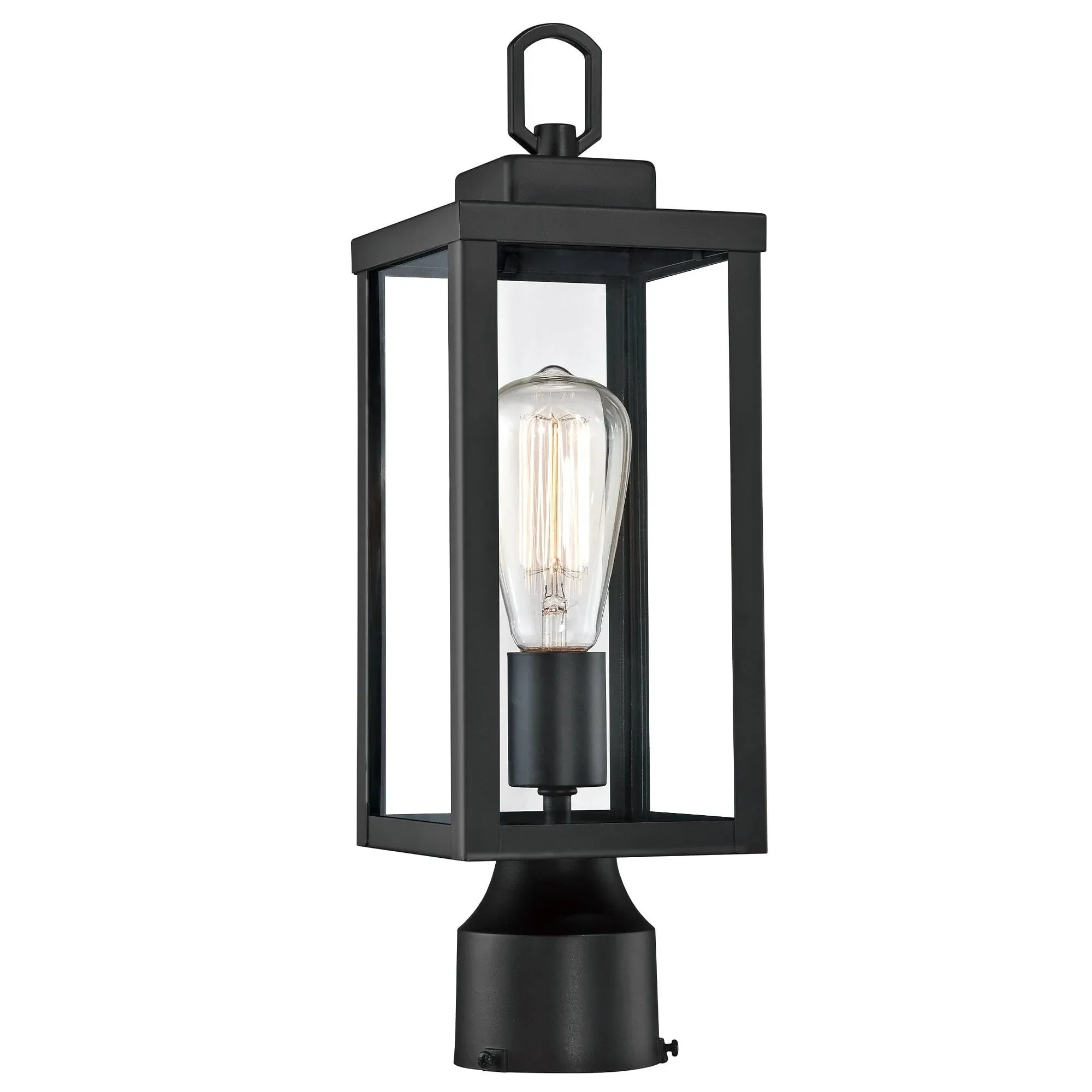 1-Light Outdoor Post Light - 5.12"x5.12"x16.5" - Matte Black 12161