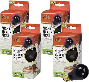 Zilla 4 Pack of Reptile Terrarium Heat Lamp Incandescent Bulbs Night Black 50W