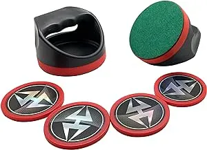 Hathaway Arcade Air Hockey 4-in Strikers and 3-in Pucks - Black and Red