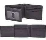 Travelambo Genuine Leather RFID Blocking Wallets Mens Wallet Bifold Left ID (Black)