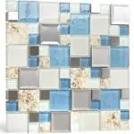 Blu Jellyfish Blue Sea Glass Tile BackSplash