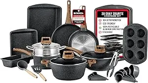 Bakken-Swiss 20-Piece Kitchen Cookware Set – Non-Stick Granite