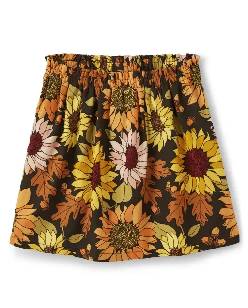 Girls Sunflower Skort - Autumn Harvest - Brown