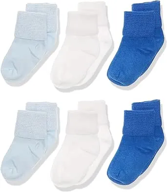 Jefferies Socks Baby Boys' Newborn Turn Cuff Bootie 6 Pair Pack