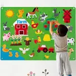 WATINC Farm Animals Felt Story Board Set 3.5ft 38pcs Preschool Farmhouse Themed Play Toy, Boy's, Size: 3.5'