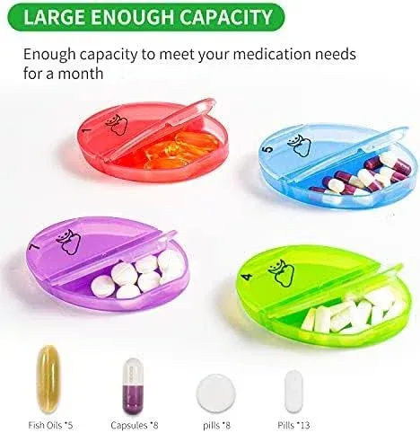 Monthly Pill Organizer,2 Times A Day,31 Day Pill Box,AM/PM Daily Pill Case Container with 35 Big Detachable Compartments，Perfect for Travelling (2 Times a Day, Black)