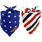 Realeaf 4th of July Dog Bandanas 2 Pack, Reversible American Flag Pet Scarf for Boy and Girl, Premium Durable Fabric, Patriotic Bandana for Large and Extra Large Dogs (X-Large)