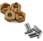 TRAXXAS 9750X Wheel hubs, 7mm hex, brass (1 gram) (4)/ axle pins (8)