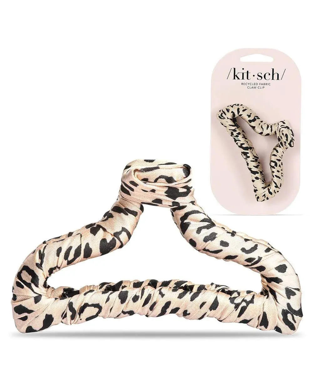 Kitsch Satin Wrapped Claw Clip - Leopard