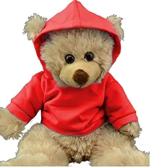 Red Hoodie Tee Teddy Bear Clothes Fits Most 14"-18" Build-a-Bear and Make Your Own Stuffed Animals