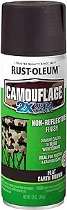 Rust-Oleum 279178 Camouflage 2X Ultra Cover Spray Paint, 12 oz, Earth Brown, (Pack of 1)