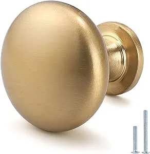 polishing Gold Cabinet Knobs and Pull-Solid, Aged K Gold Round Knobs, Champagne K Gold Glossy Cabinet Knobs, 1-1/5 diameter (20, polishing Gold)